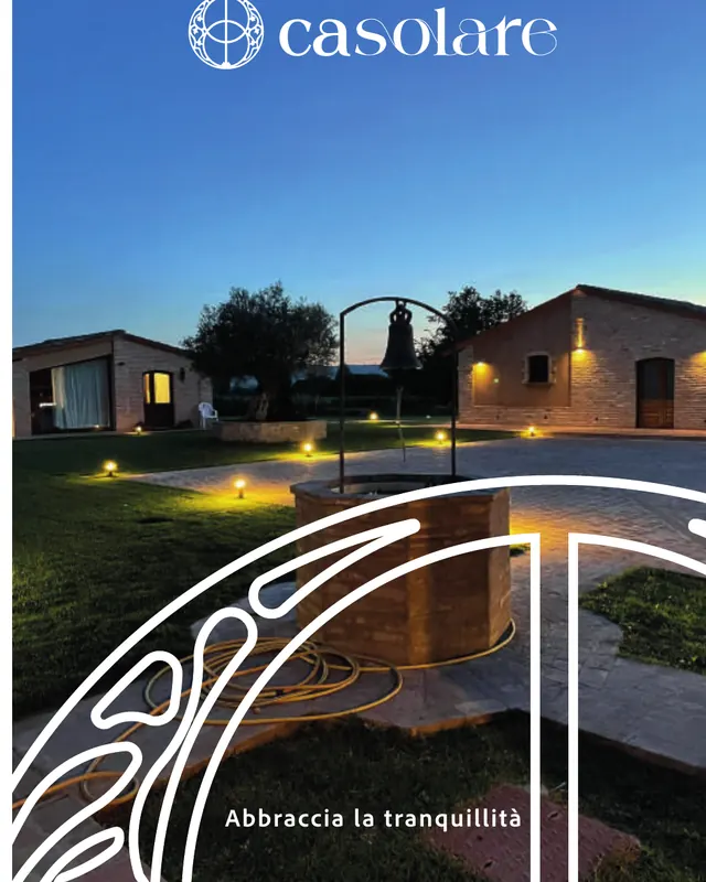 Il B&B al tramonto con il logo Ca Solare