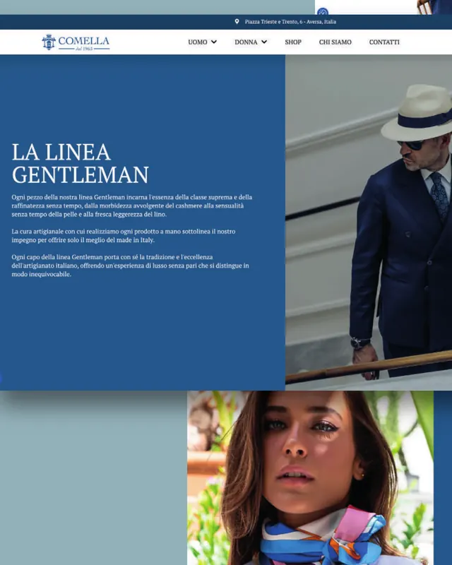 Pagina dell’e-commerce, linea gentleman
