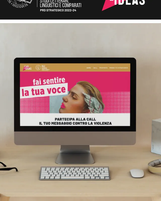 Sito web della call for ideas su un monitor