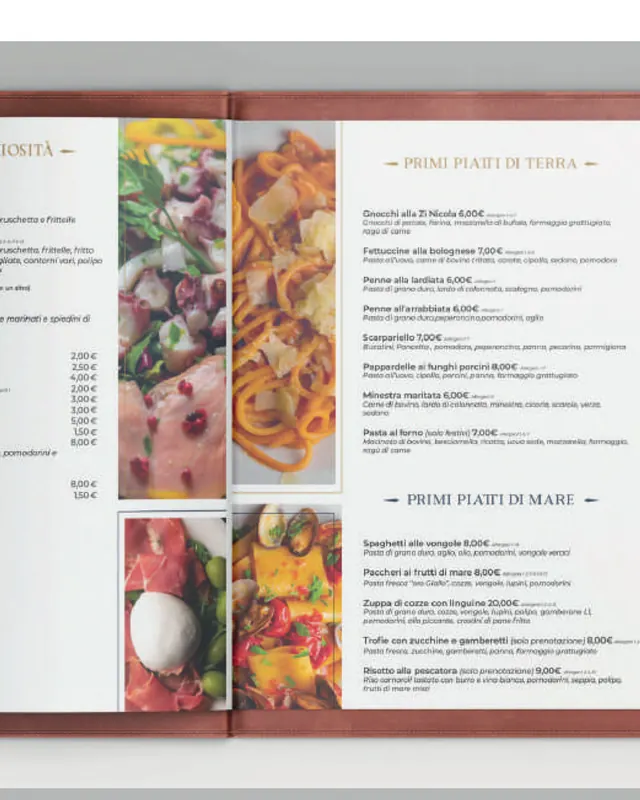 Una pagina interna del menu